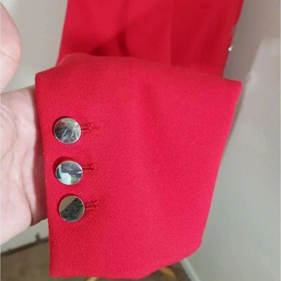 {Carmen Marc Valvo} Red Blazer Jacket - Picture 6 of 11